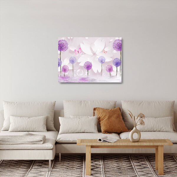 Tablou pe sticlă - Pe râul florilor (70x50 cm)