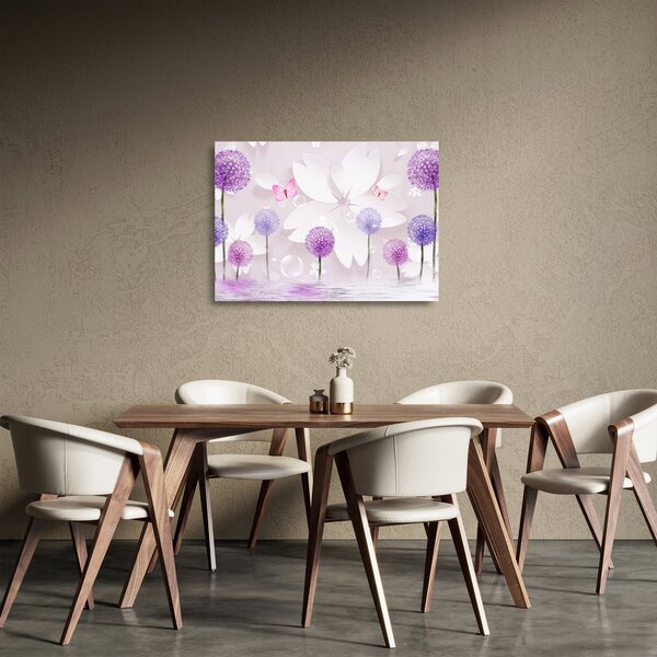 Tablou pe sticlă - Pe râul florilor (70x50 cm)