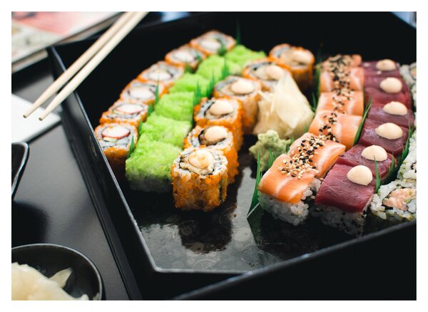 Tablou pe sticlă - Sushi (70x50 cm)