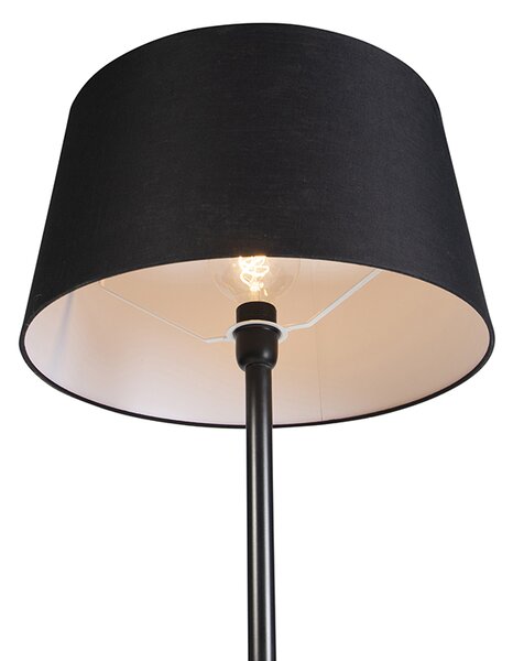 Lampă de podea neagră cu abajur din in neagră 45 cm - Simplo