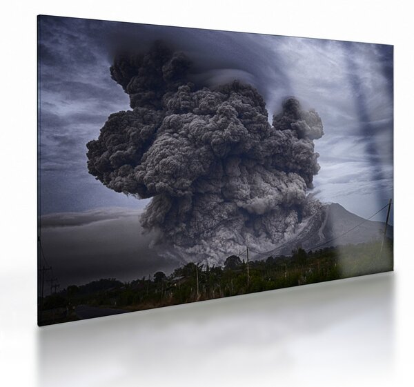Tablou pe sticlă - Erupție vulcanică (70x50 cm)