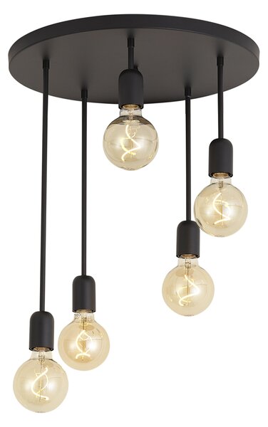 Plafoniera moderna neagra cu 5 lumini - Facil