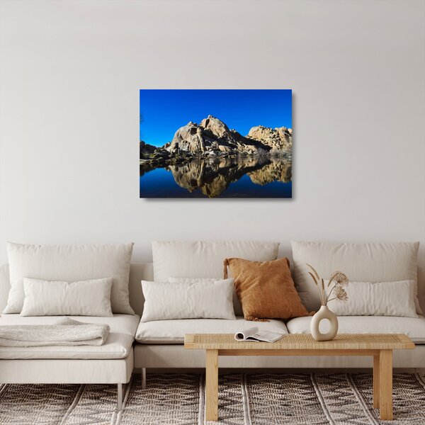 Tablou pe sticlă oglinzirea pietrelor (70x50 cm)