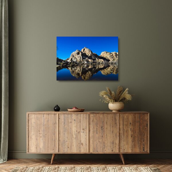 Tablou pe sticlă oglinzirea pietrelor (70x50 cm)