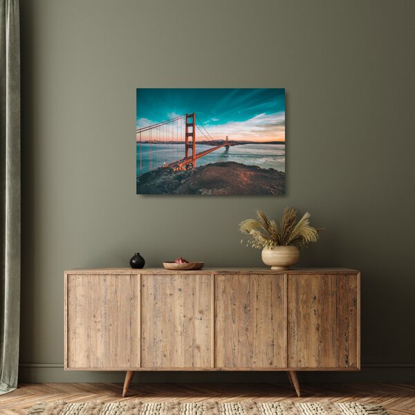 Tablou pe sticlă - Golden Gate, San Francisco (70x50 cm)