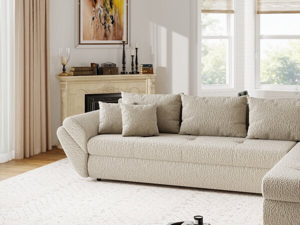 Colțar extensibil dumonde cu ladă de depozitare Loana XL Jaguar Bej II 335x185 cm