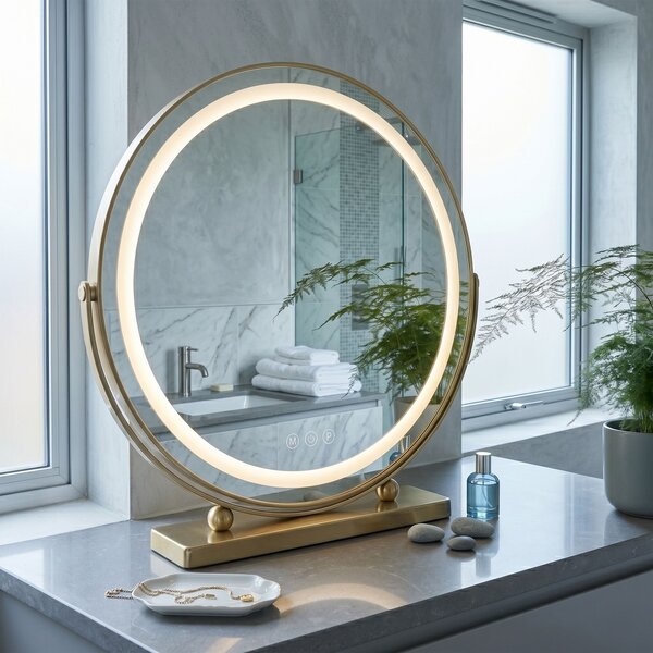 Oglindă LED MAKE-UP L.Gold 50 cm