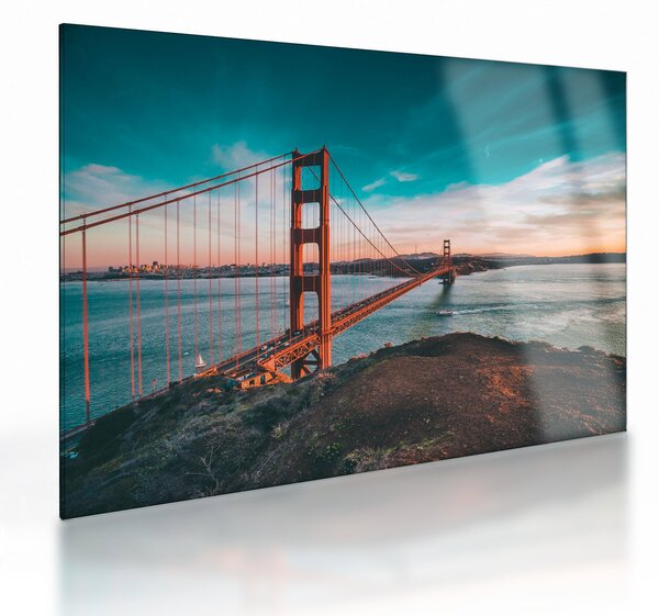 Tablou pe sticlă - Golden Gate, San Francisco (70x50 cm)
