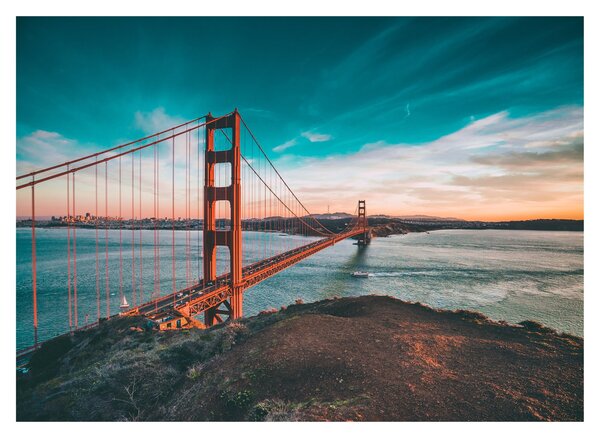 Tablou pe sticlă - Golden Gate, San Francisco (70x50 cm)