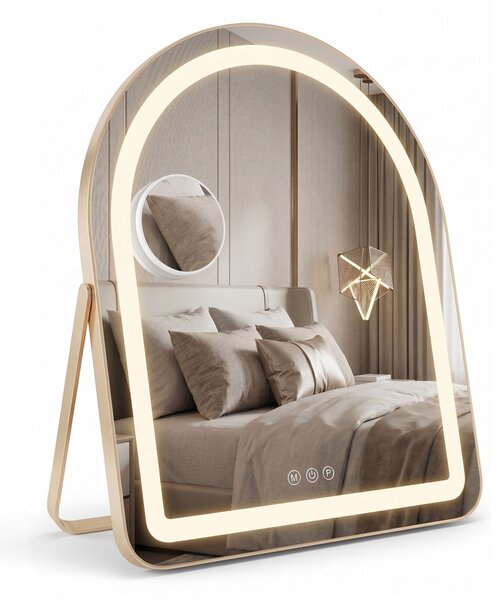 Oglindă LED GLAM L.Gold 40x45cm