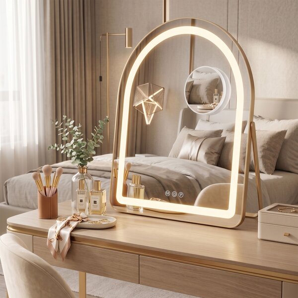Oglindă LED GLAM L.Gold 40x45cm