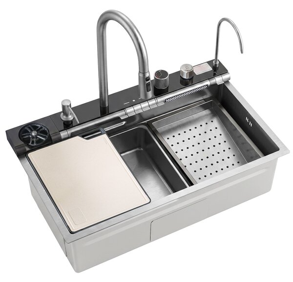 Rea, Chiuvetă multifuncțională din oțel 10 în 1 REA Alonzo Brush Nickel, ZLE-06420