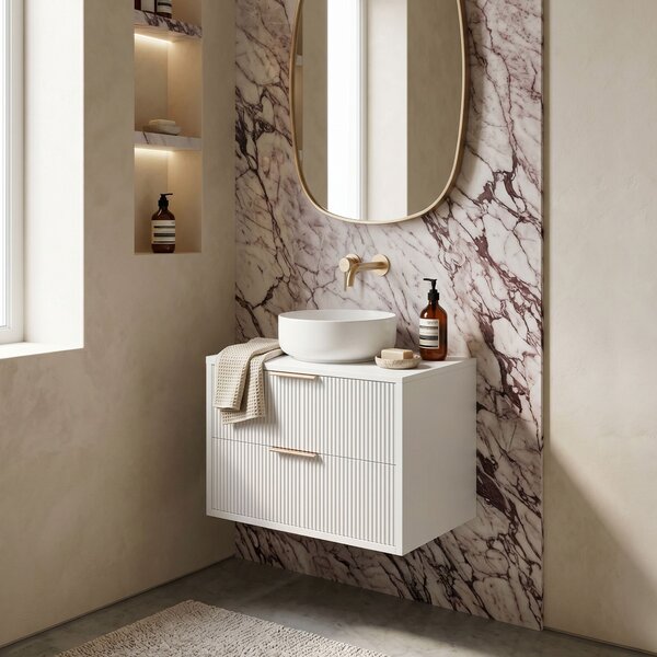 Dulap baie pentru lavoar Rea Mono 60cm White