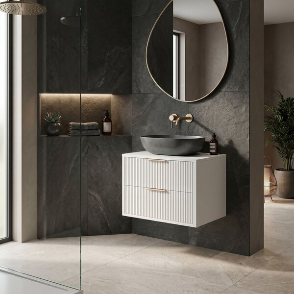Dulap baie pentru lavoar Rea Mono 60cm White
