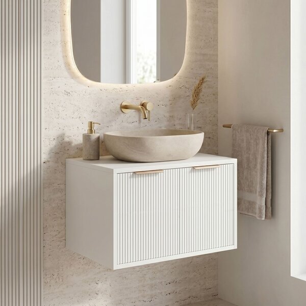 Dulap baie pentru lavoar Rea Core 60cm White