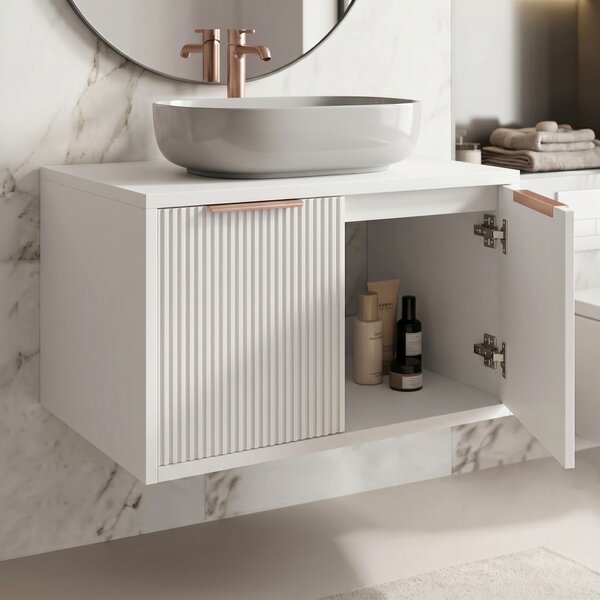 Dulap baie pentru lavoar Rea Core 60cm White