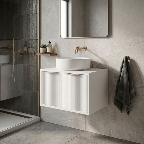 Dulap baie pentru lavoar Rea Core 60cm White
