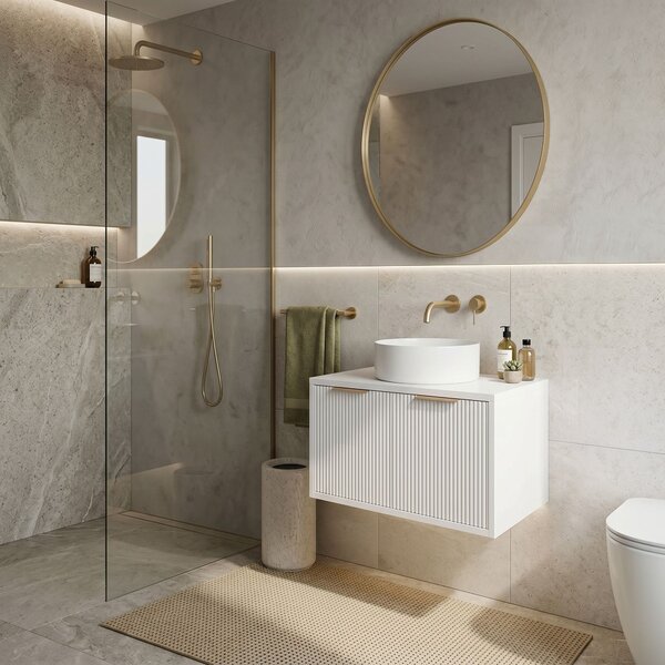 Dulap baie pentru lavoar Rea Core 60cm White