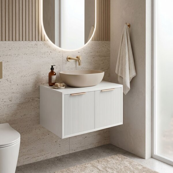 Dulap baie pentru lavoar Rea Core 60cm White