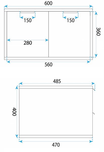 Dulap baie pentru lavoar Rea Core 60cm White