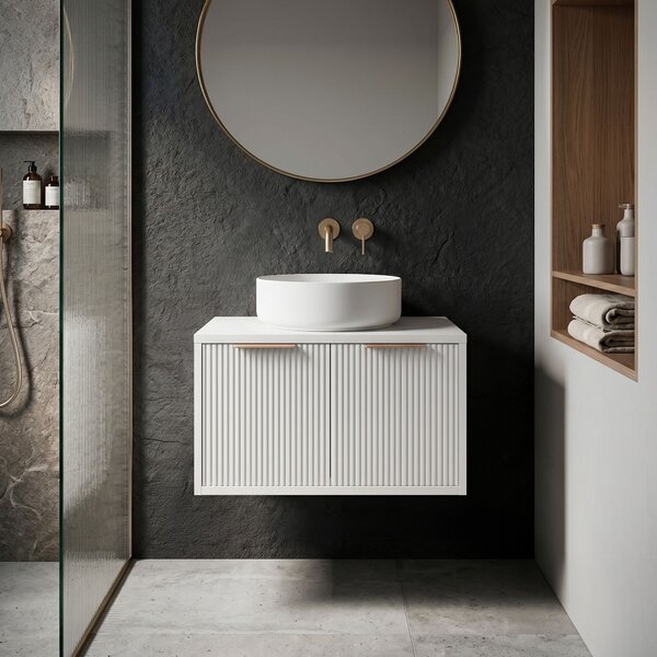 Dulap baie pentru lavoar Rea Core 60cm White