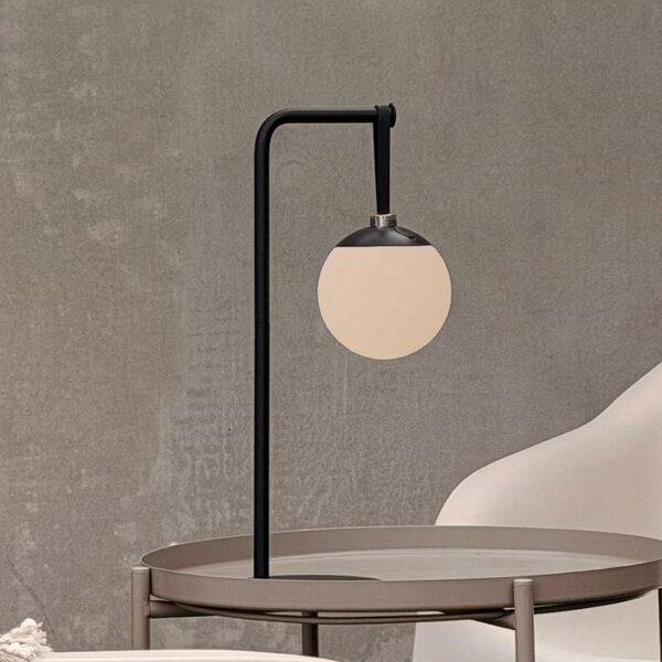 Dyberg Larsen Lampa decorativă cu LED și baterie Odin, negru/alb, IP44, reglabil, Alb, Plastic, Modern