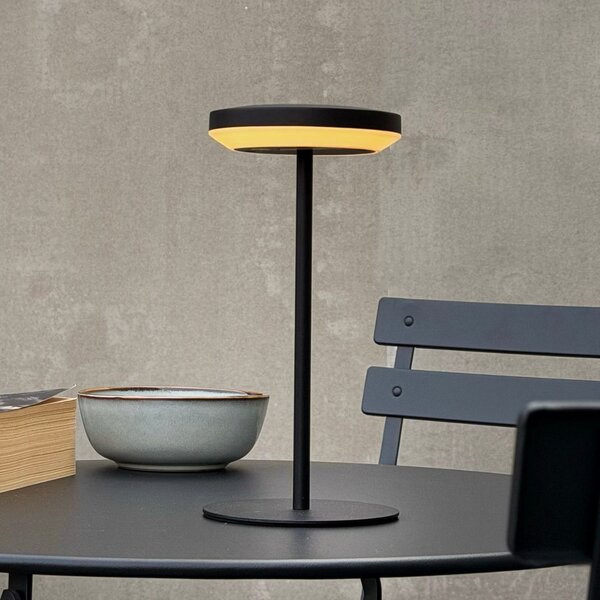 Dyberg Larsen Lampa de masă solară cu LED Otera, negru, 25 cm, IP44, Negru, Aluminiu, Modern, Lumini solare