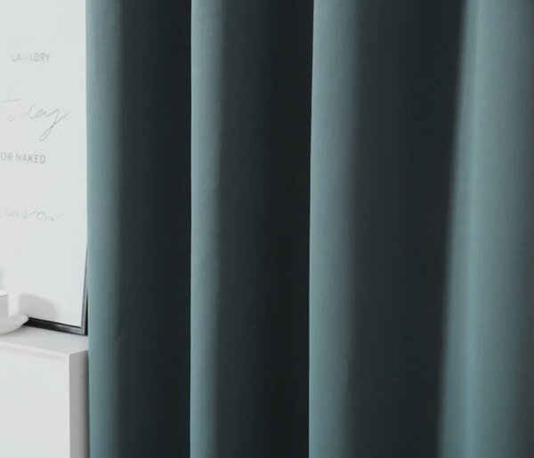 2x Perdea verde-albastru OXFORD 140x250 cm cu banda pentru incretituri