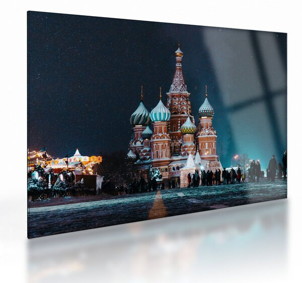 Tablou pe sticlă construcției din Rusia (70x50 cm)