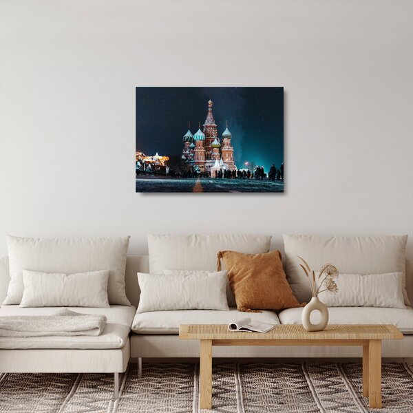 Tablou pe sticlă construcției din Rusia (70x50 cm)