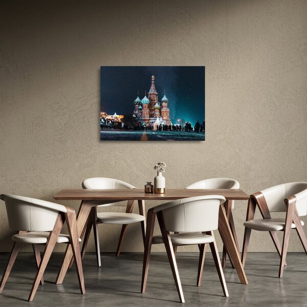 Tablou pe sticlă construcției din Rusia (70x50 cm)