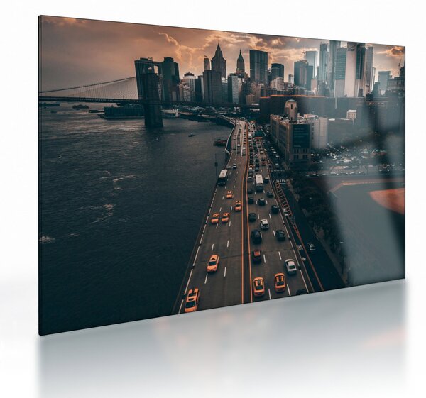 Tablou pe sticlă cu Manhattan (70x50 cm)