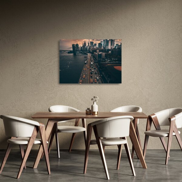 Tablou pe sticlă cu Manhattan (70x50 cm)