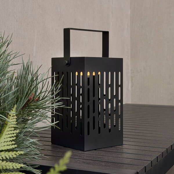 Dyberg Larsen Lanterna solară cu LED Luma, negru, 20 cm, IP44, reglabil, Negru, Metal, Modern, Lumini solare