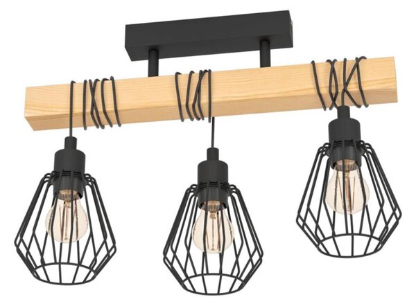 Eglo 780168 - Lustră aplicată TABODI 3xE27/40W/230V maro/negru