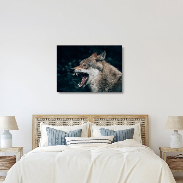 Tablou pe sticlă cu lup (70x50 cm)