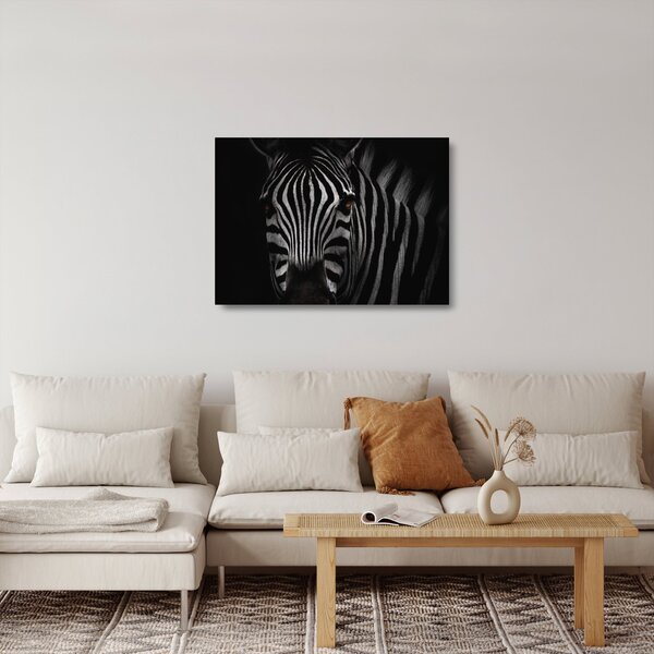 Tablou pe sticlă cu zebră (70x50 cm)