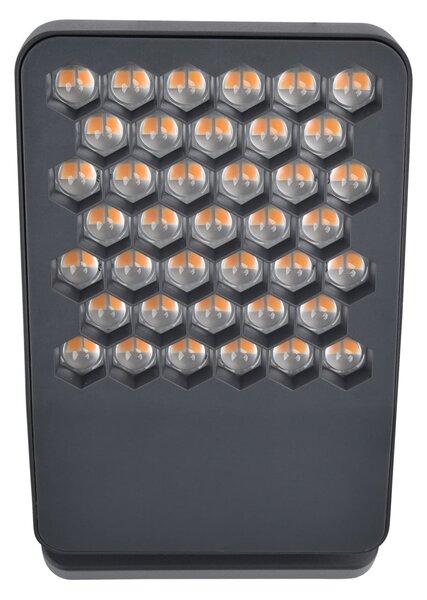 LUTEC Lampă de perete pentru exterior cu LED ATLANTIS, gri închis, 22 cm, metal, IP54, Gri, Aluminiu, Modern