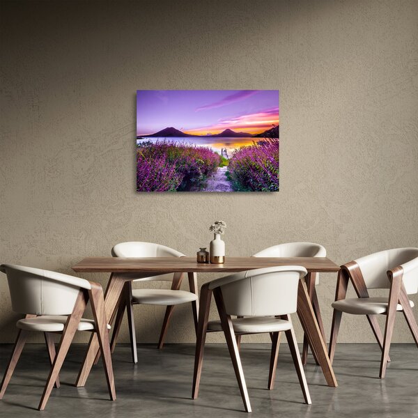 Tablou pe sticlă cu lac (70x50 cm)