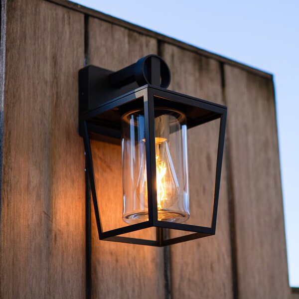 LUTEC Lampă de exterior WEST, negru, înălțime 29 cm, metal, IP44, soclu E27, reglabil, Negru, Aluminiu, Modern, Felinar
