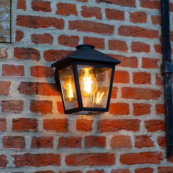 LUTEC Lampă de exterior ZAGO, negru, 20 cm, metal, IP44, E27, reglabil, Negru, Aluminiu, Modern, Felinar