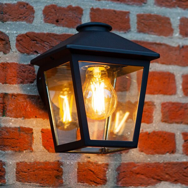 LUTEC Lampă de exterior ZAGO, negru, 20 cm, metal, IP44, E27, reglabil, Negru, Aluminiu, Modern, Felinar