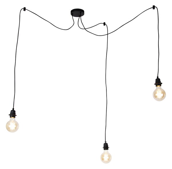Lampa suspendată inteligentă neagră cu 3 lumini, inclusiv WiFi G95 - Cava
