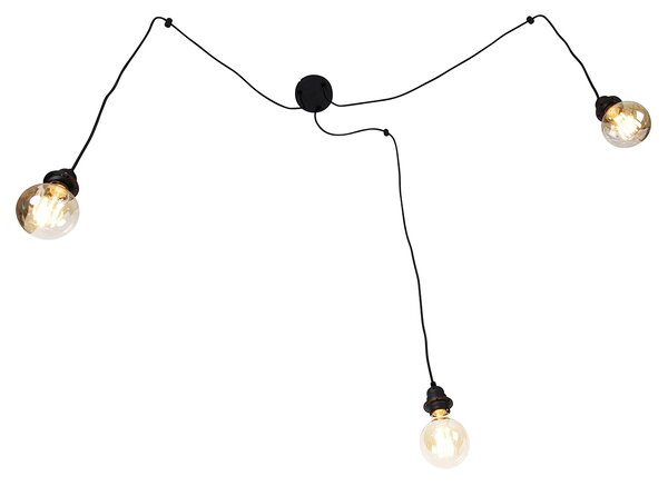Lampa suspendată inteligentă neagră cu 3 lumini, inclusiv WiFi G95 - Cava