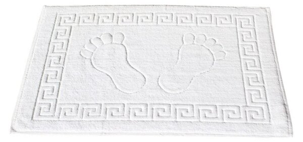 Prosop de picioare alb optic 50x70 cm, 100% bumbac, 600 g/mp, Greek Border