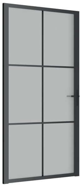 Ușă de interior, 102,5x201,5 cm, Negru, sticlă mată și aluminiu