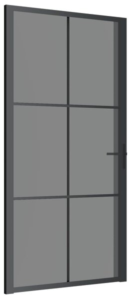 Ușă de interior, 102,5x201,5 cm, Negru, sticlă ESG și aluminiu