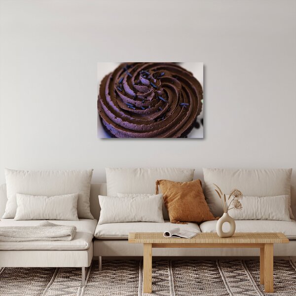Tablou pe sticlă - Cupcake din ciocolată (70x50 cm)