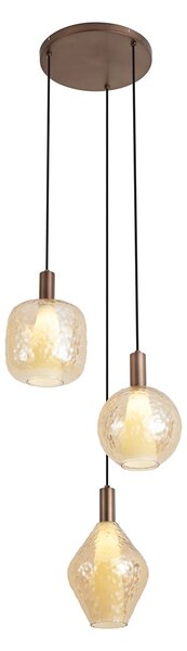 Lampă suspendată de design bronz închis 3 lumini - Ard