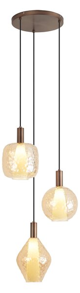 Lampă suspendată de design bronz închis 3 lumini - Ard